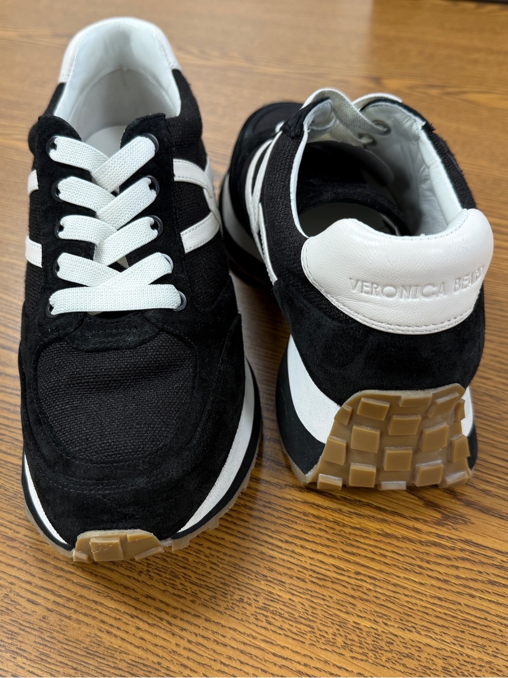 Veronica Beard Black and White Women's Lace-Up Sneakers - Picture 5 of 8